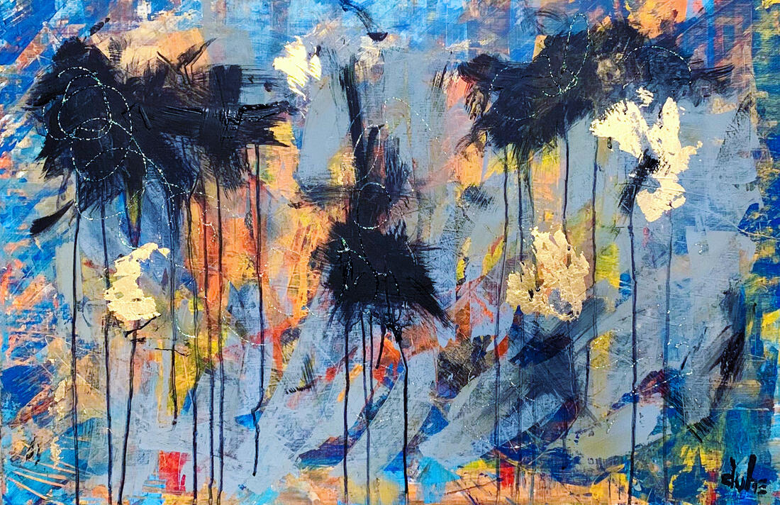 "Rage" - 24" x 36" - Acrylic, Mixed Media on Wood Panel